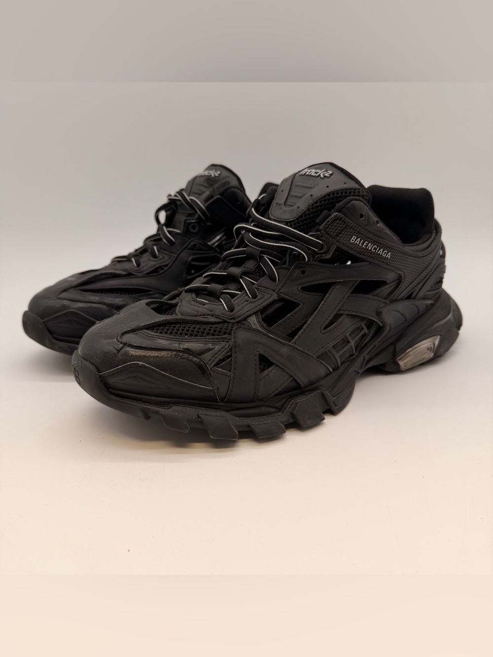 Balenciaga Track 2 Triple Black Sneakers Men’s EU 46 US 13 568614 Shoes
